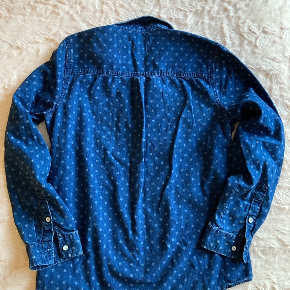 Madewell Polkadot Denim Button Down Shirt - Picture 2 of 12